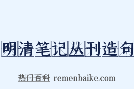 明清笔记丛刊造句是什么意思的图片